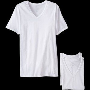 Mens Klein t shirts V neck white